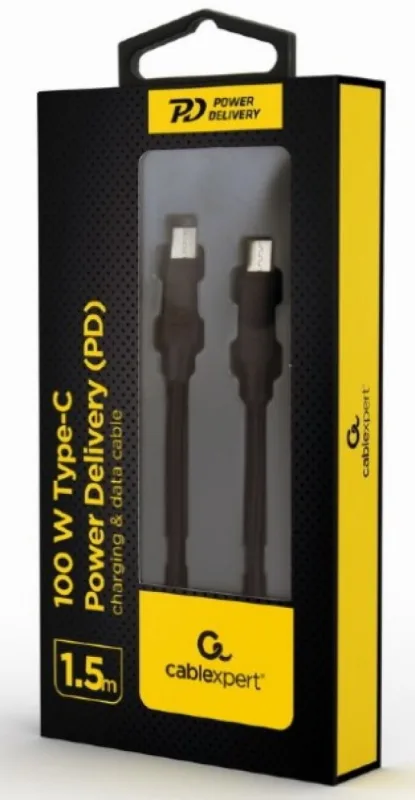 Gembird 100W Type-C Power Delivery (PD) charging & data cable, 1.5m (CC-USB2-CMCM100-1.5M)