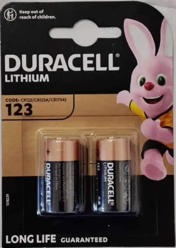 Duracell HPL 123, 3V, 140mAh, Litijum baterija 17x33,4mm PAK2 (cena po kom.)