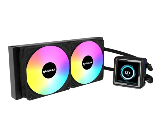 44654 Raidmax INFINITA LM240 ARGB LCD crni AIO vodeni hladnjak 240 mm | LM240BK - Slika 1