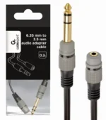 Gembird 6.35mm to 3.5mm audio adapter cable, 0.2m (A-63M35F-0.2M)