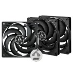 ARCTIC P12 Slim PWM PST crni ventilator 120 mm 3-pack | ACFAN00275A