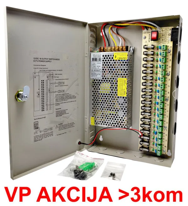 Gembird napajanje sa kljucem, 2A/CH (NAPRK-12V/15A-18CH)