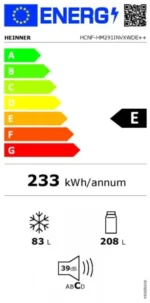 Kombinovani frižider HEINNER HCNF-HM291INVXWDE+, No frost, inverter, 60 x 186 cm - Slika 2