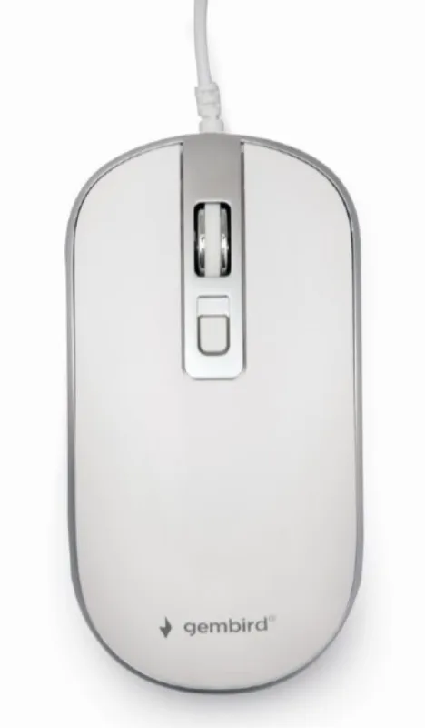 Gembird Opticki miš 800-1200Dpi 4-button 99mm white/silver USB (MUS-4B-06-WS)