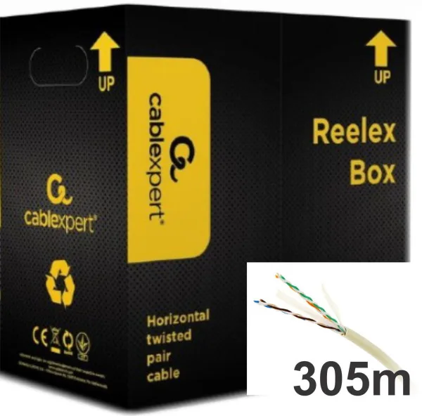 Gembird UTP cat.6 Indoor licnasti CCA, ECA, kotur 305m (UPC-6004SE-L)