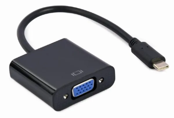 Gembird USB Type-C to VGA adapter cable, 15 cm, black (A-CM-VGAF-01)