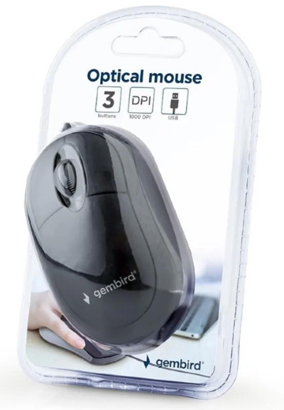 Gembird Opticki miš 1000Dpi black 94mm USB (MUS-U-01)