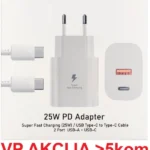 Gembird QC3.0 brzi punjač USB-A+ USB-C, + kabl USB-C, 25W DC 5V/3A ili 9V/2,77A (NPA-AC44)