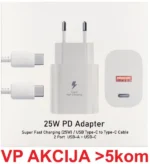 Gembird QC3.0 brzi punjač USB-A+ USB-C, + kabl USB-C, 25W DC 5V/3A ili 9V/2,77A (NPA-AC44)