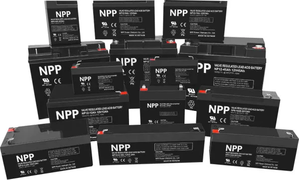 NPP NP12V-7Ah, AGM BATTERY, C20=7AH, T2, 151x65x94x100, 1,97KG, BLACK