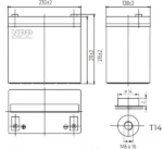 NPP NPG12V-55Ah, GEL BATTERY, C20=55AH, T14, 230 138 208 212, 15KG, Light grey – slika 2