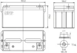 NPP NPG12V-65Ah, GEL BATTERY, C20=65AH, T14, 350 168 179 179, 18,3KG, Light grey