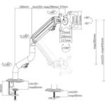 Gembird Podesivi stoni držač za monitor,tilt, 17-32 max.8kg FO (MA-DA1-02)