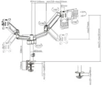 MA-DA2P-01 Gembird Podesivi dupli stoni drzac za monitor, tilt,17-32 max.2x9kg - Slika 3