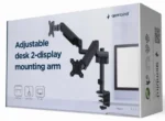 MA-DA2P-01 Gembird Podesivi dupli stoni drzac za monitor, tilt,17-32 max.2x9kg - Slika 2