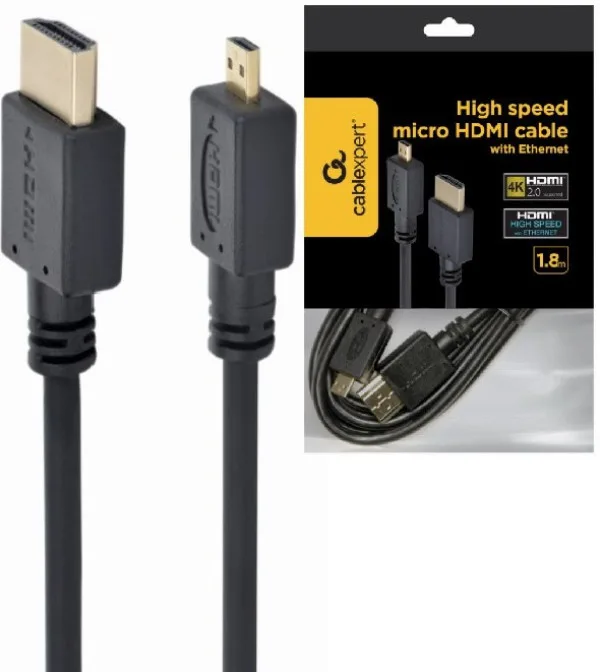 Gembird HDMI male to micro D-male black kabl 1.8m (CC-HDMID-6)