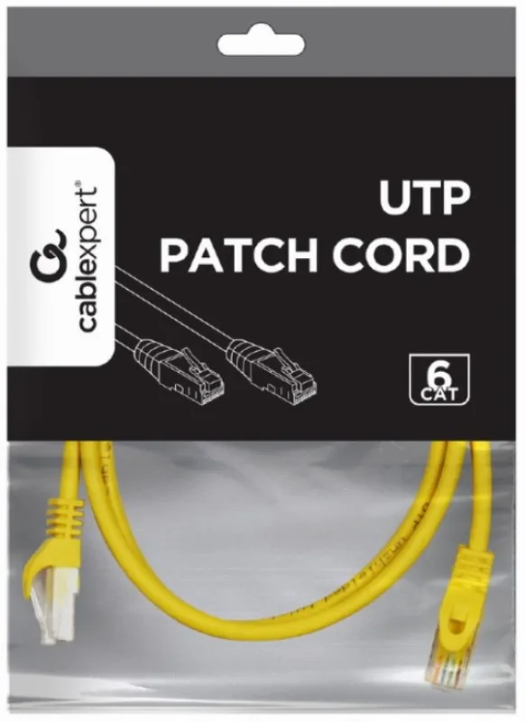 Gembird Mrezni kabl, CAT6 UTP Patch cord 0.5m yellow (PP6U-0.5M/Y)