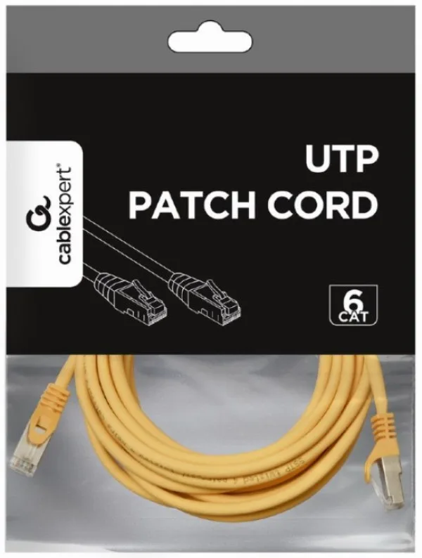 Gembird Mrezni kabl, CAT6 UTP Patch cord 5m yellow (PP6U-5M/Y)