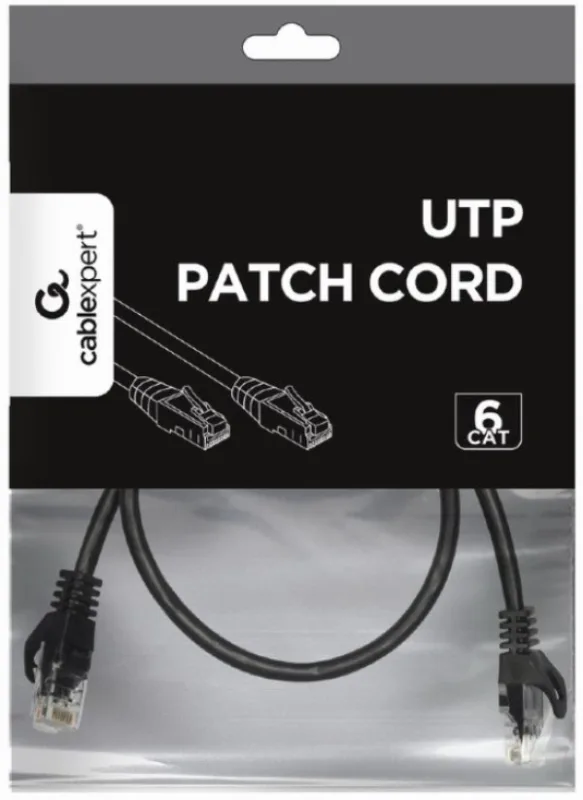 Gembird Mrezni kabl, CAT6 UTP Patch cord 0.25m black (PP6U-0.25M/BK)