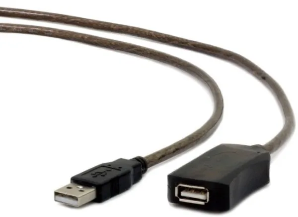 Gembird USB 2.0 active extension cable, black color, bulk package, 10m (UAE-01-10M)