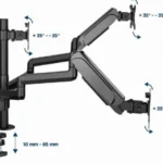 Gembird Podesivi stoni držač za monitor sa tri ruke, tilt, 17-27 max.7kg (MA-DA3-01)