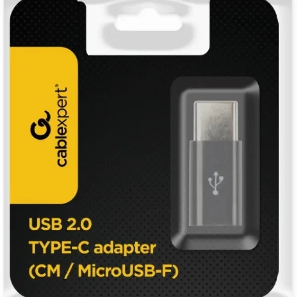 Gembird microUSB 2.0 na Type-C adapter (CM/MicroUSB-F), black (A-USB2-CMmF-01)