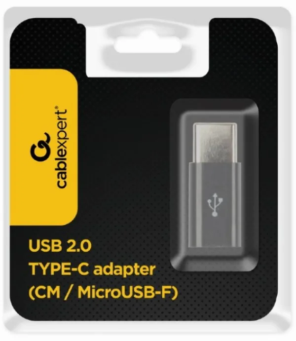 Gembird microUSB 2.0 na Type-C adapter (CM/MicroUSB-F), black (A-USB2-CMmF-01)