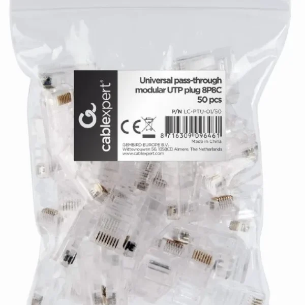 Gembird Universal pass-through modular CAT5 UTP plug 8P8C, 50 u pak /CENA PO PAKOVANJU (LC-PTU-01/50)