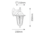 Spoljna zidna lampa Velence E27 60W ip43 bela 8201 - Slika 3