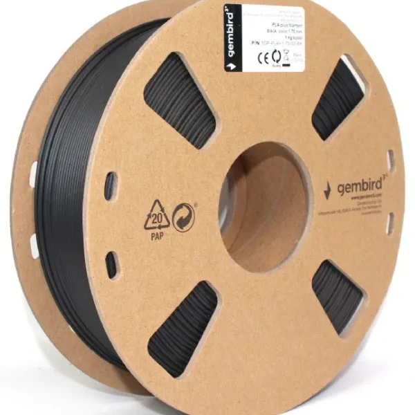 3DP-PLA+1.75-02-BK PLA-PLUS Filament za 3D štampač 1,75mm kotur 1KG Black (jaci od standardnog PLA)