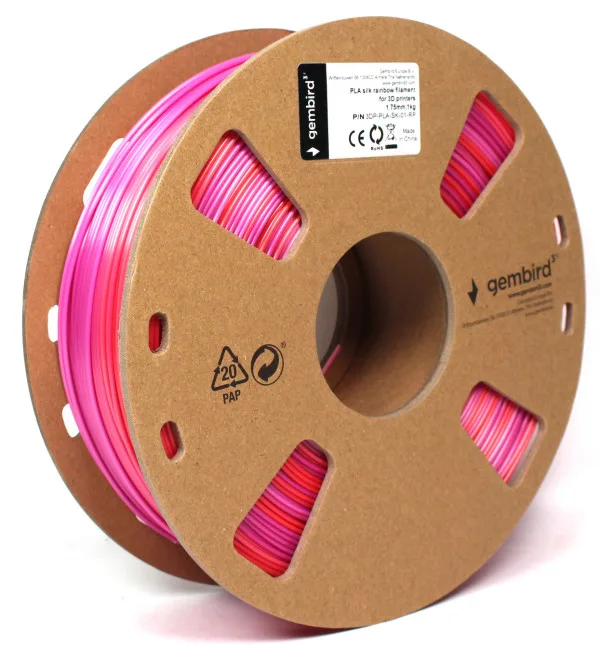 PLA Svilenkasti duga Filament za 3D štampač 1.75mm, kotur 1KG red/purple (3DP-PLA-SK-01-RP)