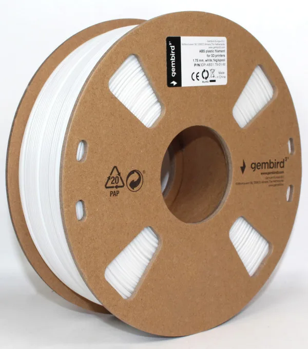 ABS Filament za 3D štampač 1.75mm, kotur 1KG WHITE (3DP-ABS1.75-01-W)