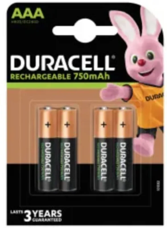 Duracell 750mAh AAA R3 MN2400, punjive NiMH baterije (rechargeable) PAK4 (cena po kom.)