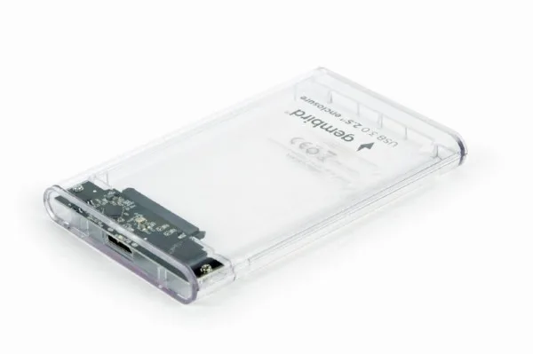 EE2-U3S9-6 Gembird USB 3.0 Externo kuciste za 2.5 SATA hard diskove 9,5mm transparentni + futrola