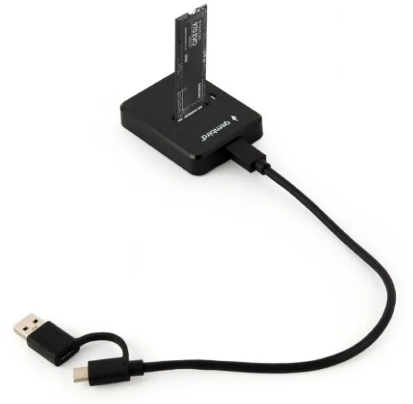 Gembird Desktop USB Type-C M.2 SATA & NVME SSD drive docking station, black (DD-U3M2)