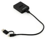 DD-U3M2 Gembird Desktop USB Type-C M.2 SATA & NVME SSD drive docking station, black - Slika 8