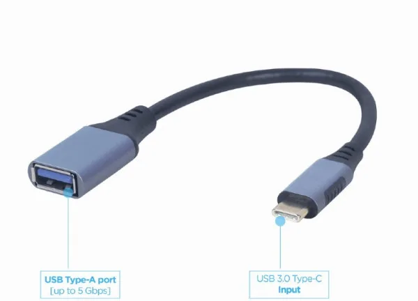 Gembird USB-C to OTG AF adapter, space grey (A-USB3C-OTGAF-01)