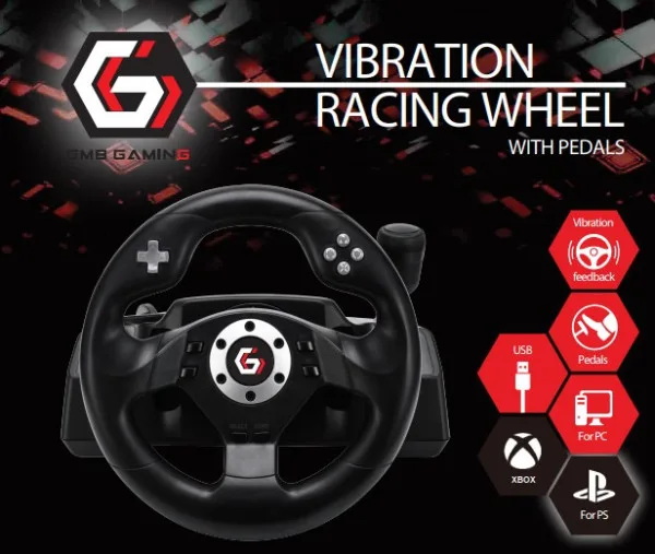 Gembird 7-in-1 RACEMASTER racing wheel (PC/PS3/PS4/XBOX360/XBOXONE/SWITCH/ANDROID)(5699) (STR-M-40)