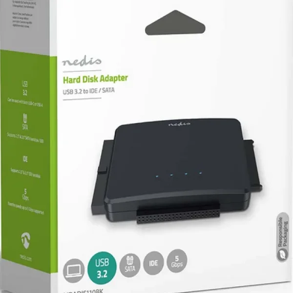 HDADIS110BK USB3.2 za 2.5-3.5 HDD, IDE + SATA Adapter