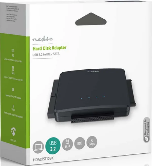 HDADIS110BK USB3.2 za 2.5-3.5 HDD, IDE + SATA Adapter