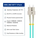 FO LC/UPC - SC/UPC MM 5M OM3 DX LSZH Aqua 2.0mm - Slika 2