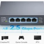 Cudy HS105 svič sa 5 portova, 2,5 Gbps, metalni