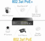 Cudy GS1010PS2 gigabitni PoE+ svič, 8 PoE + 2 uplink + 2 SFP