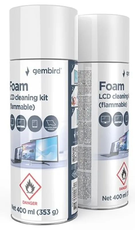 Gembird pena za ciscenje LCD ekrana set 400ml (zapaljiva) (CK-LCD-08)