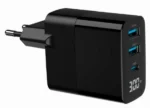 TA-UC-PDQC30LCD-BK-02 Gembird GaN USB brzi punjac, 30W 3-port (2xUSB-A+ USB-C), LCD, black - Slika 8