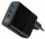 TA-UC-PDQC30LCD-BK-02 Gembird GaN USB brzi punjac, 30W 3-port (2xUSB-A+ USB-C), LCD, black - Slika 7