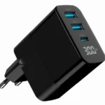 Gembird GaN USB brzi punjač, 30W 3-port (2xUSB-A+ USB-C), LCD, black (TA-UC-PDQC30LCD-BK-02)