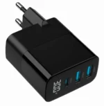 TA-UC-PDQC30LCD-BK-02 Gembird GaN USB brzi punjac, 30W 3-port (2xUSB-A+ USB-C), LCD, black - Slika 2