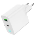 Gembird punjač 20W, 2-port (USB-A+USB-C) LED, white (TA-UC-PDQC20L-W-01)