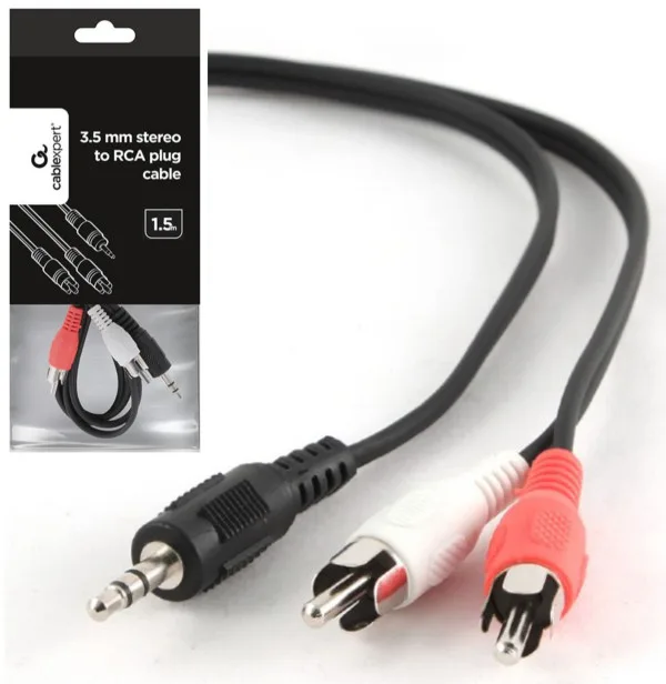 Gembird 3.5mm stereo plug to 2 phono plugs audio kabl 1.5m (CCA-458-1.5M)
